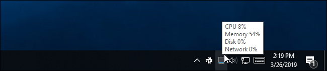 The Task Manager's notification area icon