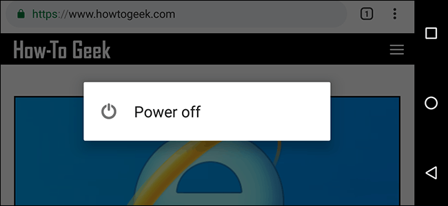 A "Power Off" option on an Android device.